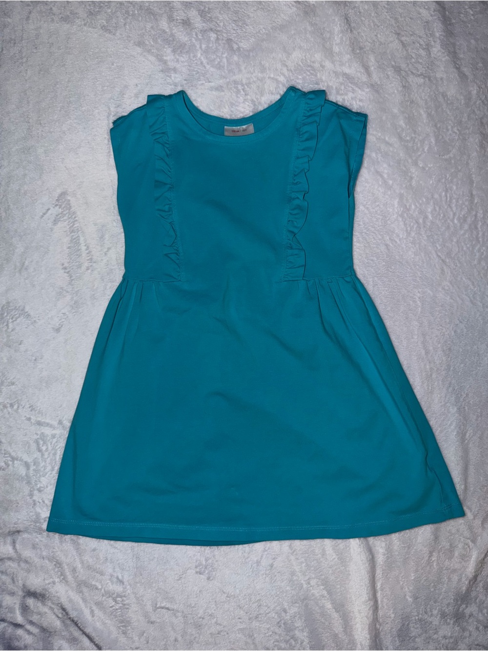 Hanna Andersson Teal Ruffle-Trim Knit Dress